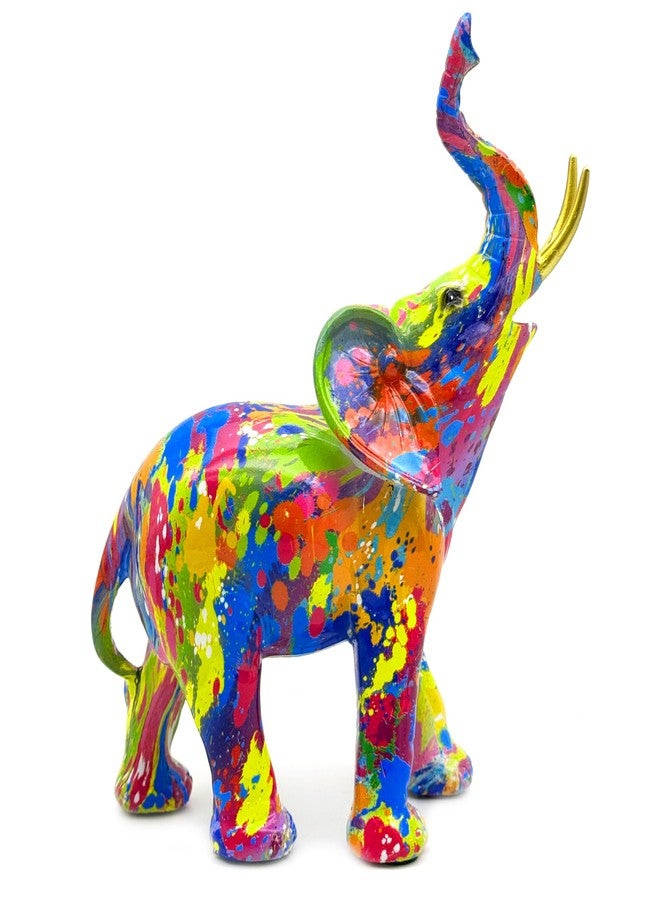 SHTWX Colorful Elephant Statue Sculpture Figurine for Home, Office, Living Room, Desktop Decoration, Garden Outdoor Decor (Large) - Image 4